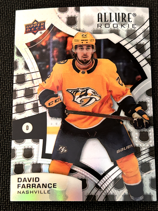 David Farrance NHL Shield Rookie 2021-22 Upper Deck Allure Nashville Predators