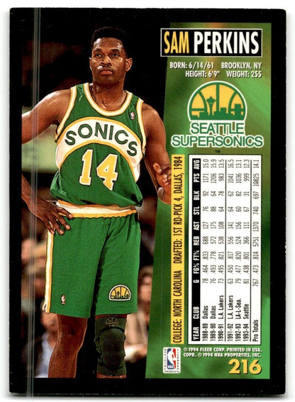 1994-95 Fleer Sam Perkins Seattle SuperSonics #216