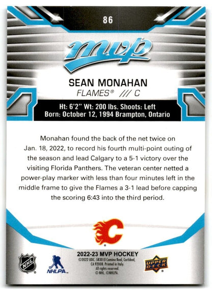 2022-23 Upper Deck MVP Sean Monahan Calgary Flames #86