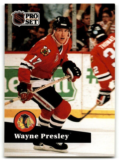 1991-92 Pro Set French Wayne Presley Chicago Blackhawks #44