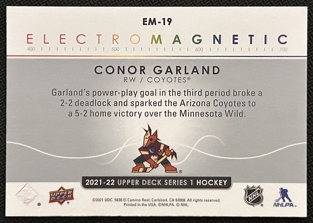 2021-22 Upper Deck Electromagnetic Conor Garland Arizona Coyotes #EM-19