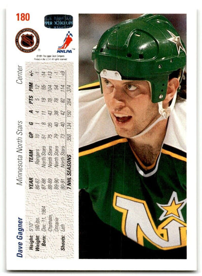 1991-92 Upper Deck Dave Gagner Minnesota North Stars #180