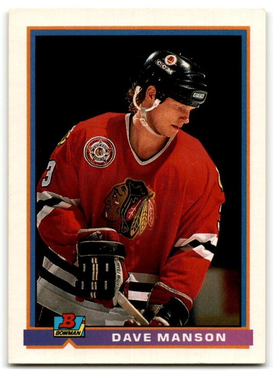 1991-92 Bowman Dave Manson Chicago Blackhawks #389