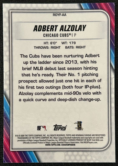 2020 Bowman Rookie of the Year Favorites Adbert Alzolay Rookie Chicago Cubs