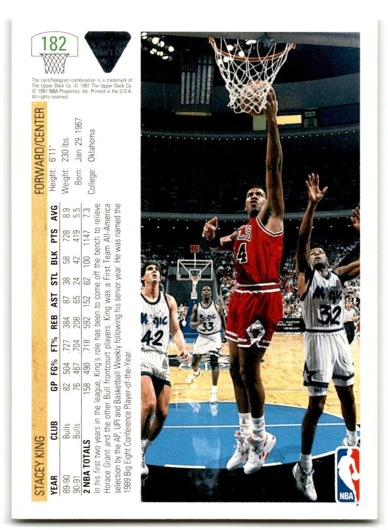 1991-92 Upper Deck Stacey King Chicago Bulls #182