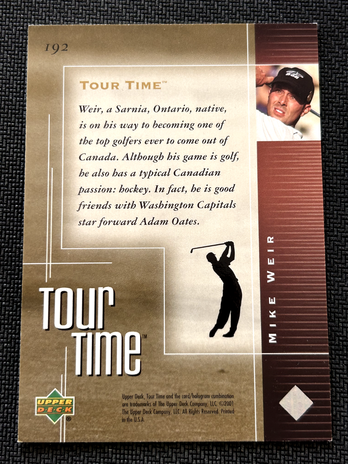 2001 Upper Deck Golf Card #192 Mike Weir