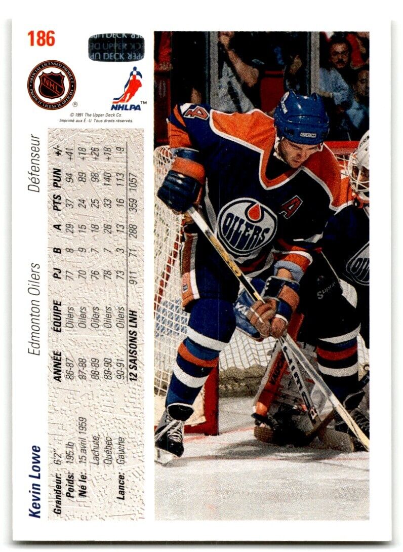 1991-92 Upper Deck French Kevin Lowe Edmonton Oilers #186