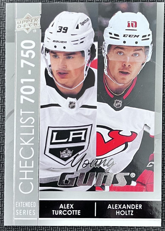 2021-22 Upper Deck Young Guns Checklist (Alex Turcotte/Alexander Holtz) Los