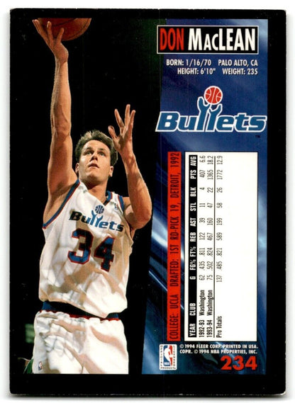 1994-95 Fleer Don MacLean Washington Bullets #234