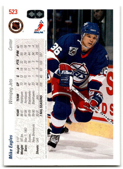 1991-92 Upper Deck Mike Eagles Winnipeg Jets #523