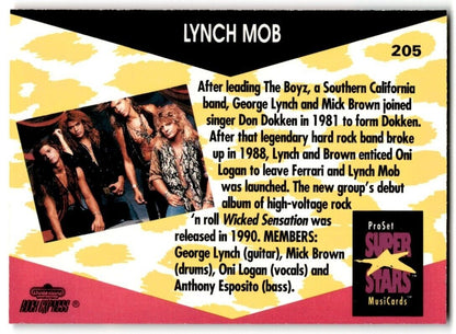 1991-92 ProSet Super Stars MusiCard Lynch Mob #206