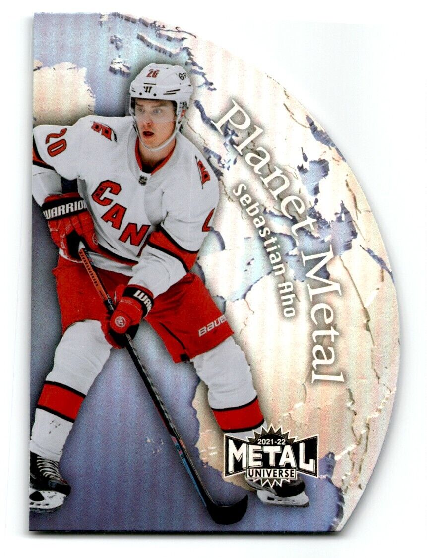 2021-22 Skybox Planet Metal Universe Sebastian Aho Carolina Hurricanes #11