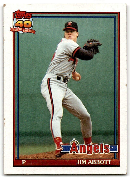 1991 Topps Jim Abbott California Angels #285