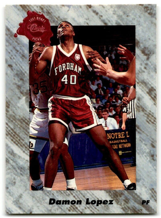 1991-92 Classic Damon Lopez Rookie Fordham Rams #196