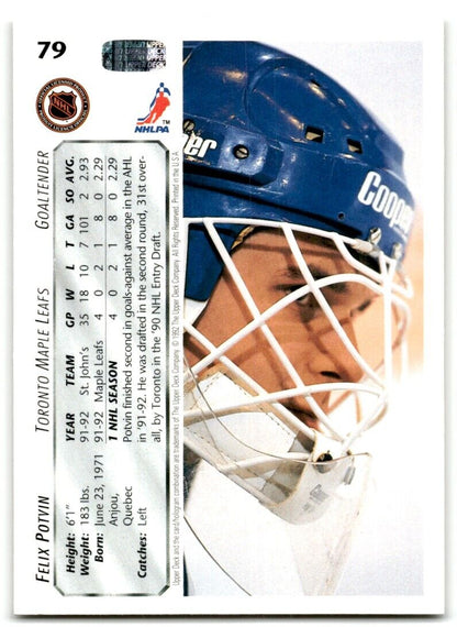 1992-93 Upper Deck Felix Potvin Toronto Maple Leafs #79