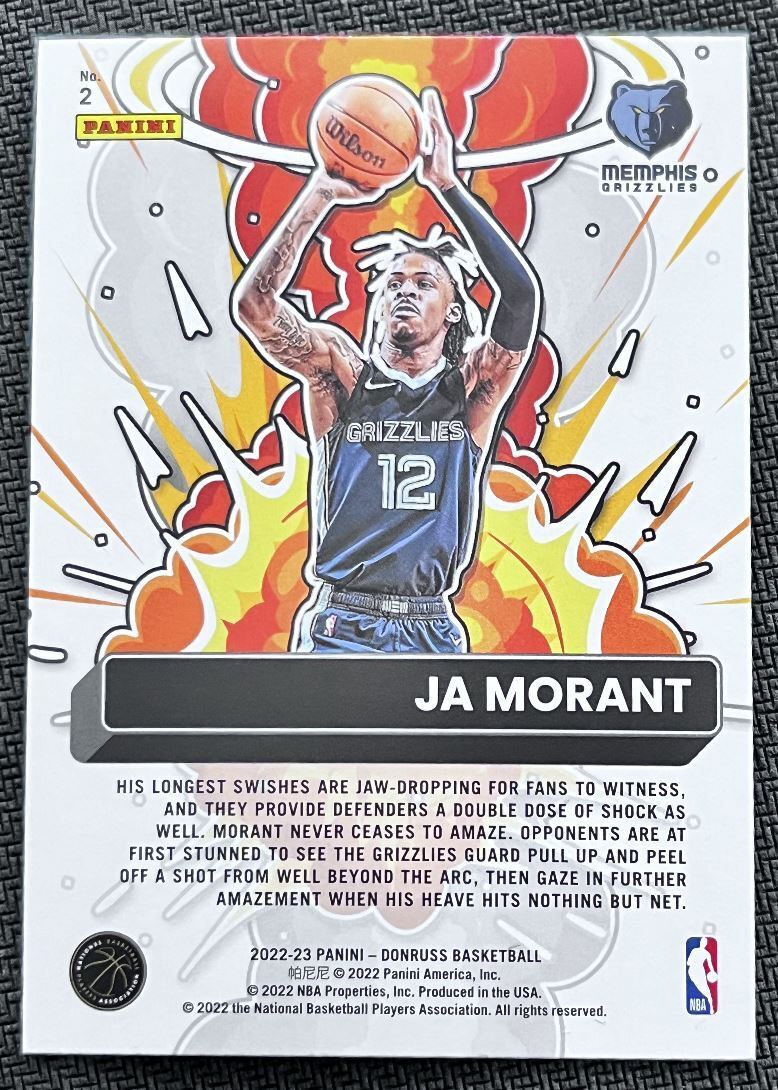 2022-23 Donruss Bomb Squad Ja Morant Memphis Grizzlies #2