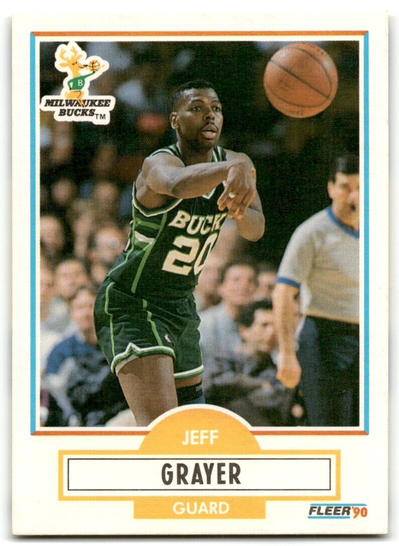 1990-91 Fleer Jeff Grayer Rookie Milwaukee Bucks #104