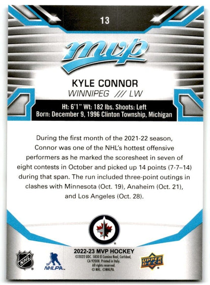 2022-23 Upper Deck MVP Kyle Connor Winnipeg Jets #13