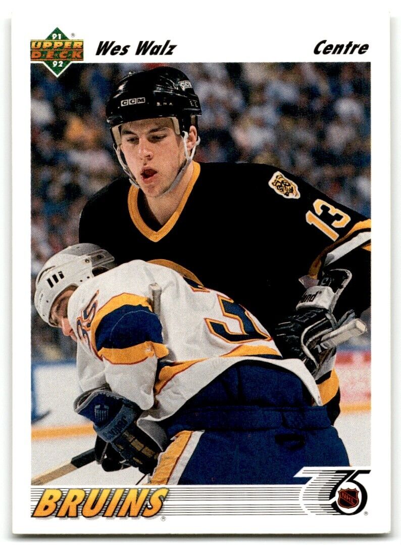 1991-92 Upper Deck Wes Walz Boston Bruins #123