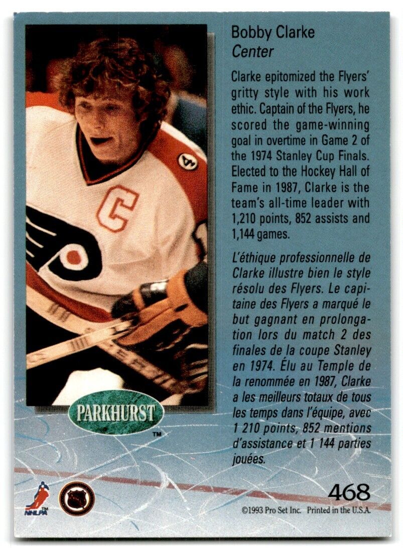 1992-93 Parkhurst Bobby Clarke Philadelphia Flyers #468