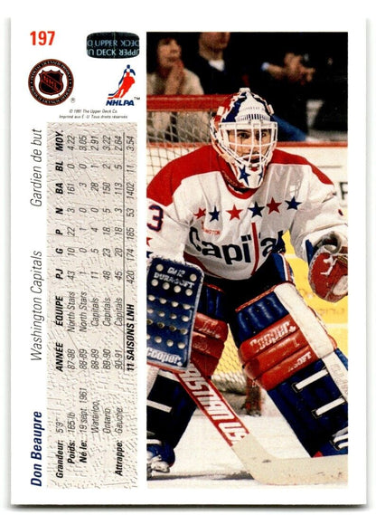 1991-92 Upper Deck Don Beaupre Washington Capitals #197