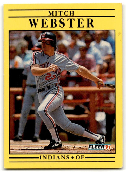 1991 Fleer Mitch Webster Cleveland Indians #384