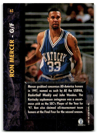 1997-98 Score Board Rookies Ron Mercer Kentucky Wildcats #63