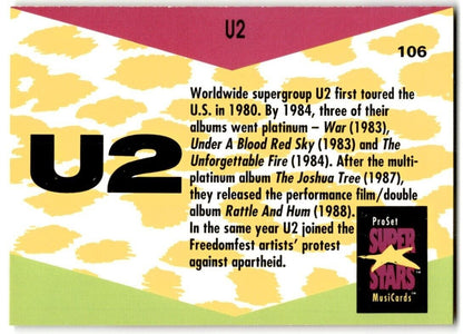 U2 ProSet Super Star MusiCards (Card #106)