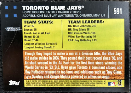 2007 Topps Toronto Blue Jays Toronto Blue Jays #591