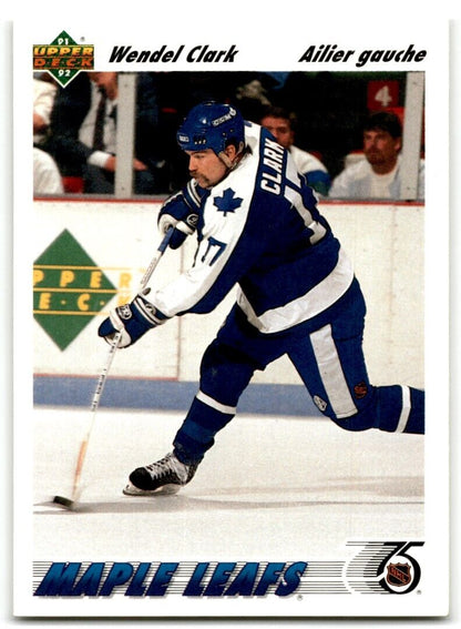 1991-92 Upper Deck French Wendel Clark Toronto Maple Leafs #386