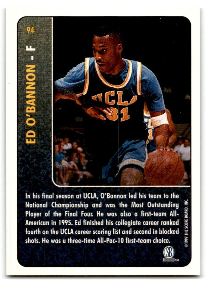 1997-98 Score Board Rookies Ed O'Bannon UCLA Bruins #94