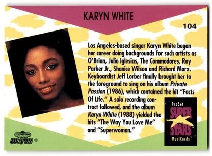 1991-92 ProSet Super Stars MusiCard Karyn White #104