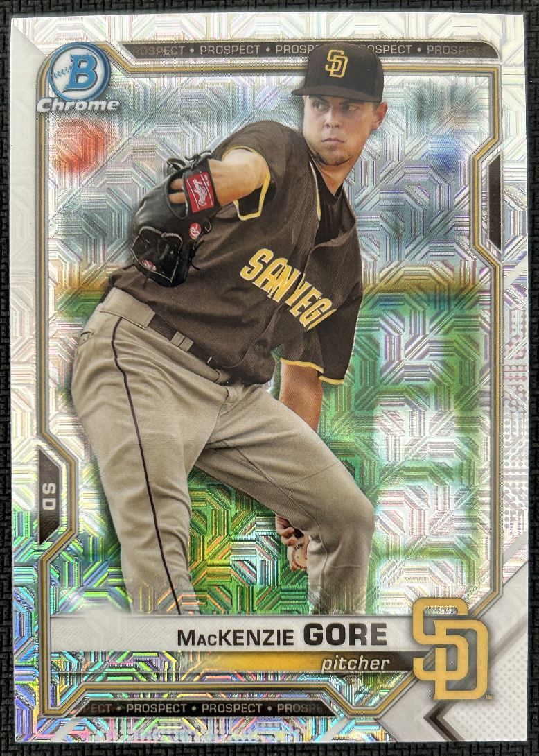 2021 Bowman Chrome Prospects Atomic Refractor Mojo MacKenzie Gore San Diego