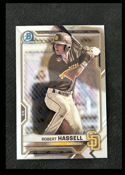 2021 Bowman Chrome Prospects Robert Hassell San Diego Padres #BCP-120