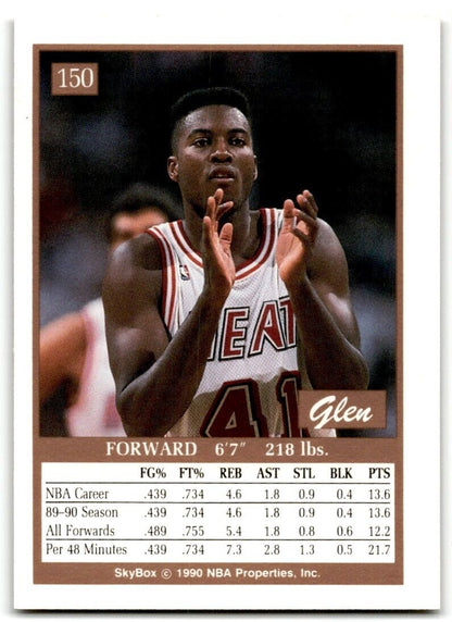 1990-91 SkyBox Glen Rice Rookie Miami Heat #150