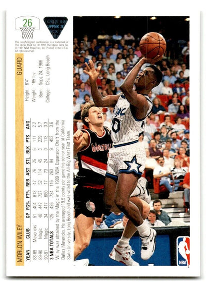 1991-92 Upper Deck Morlon Wiley Orlando Magic #26