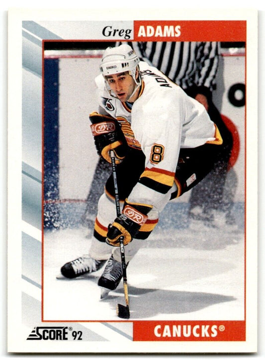 1992-93 Score Greg Adams Vancouver Canucks #146