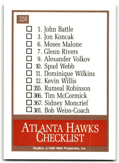 1990-91 SkyBox Atlanta Hawks Atlanta Hawks #328