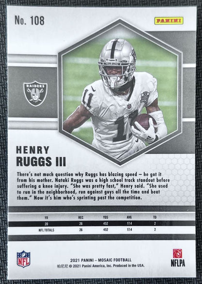 2021 Panini Mosaic prizm Henry Ruggs III Las Vegas Raiders #108 Parallel