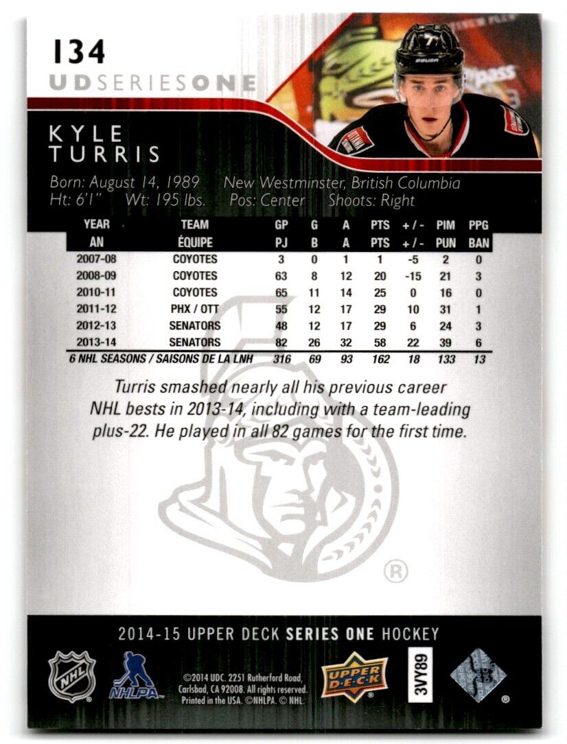 2014-15 Upper Deck Kyle Turris Ottawa Senators #134