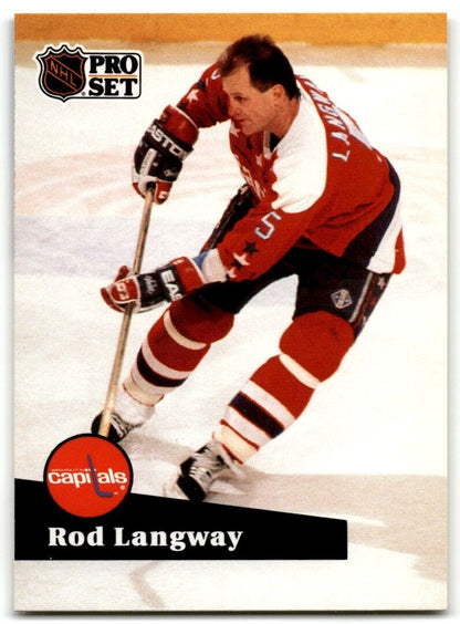 1991-92 Pro Set French Rod Langway Washington Capitals #259