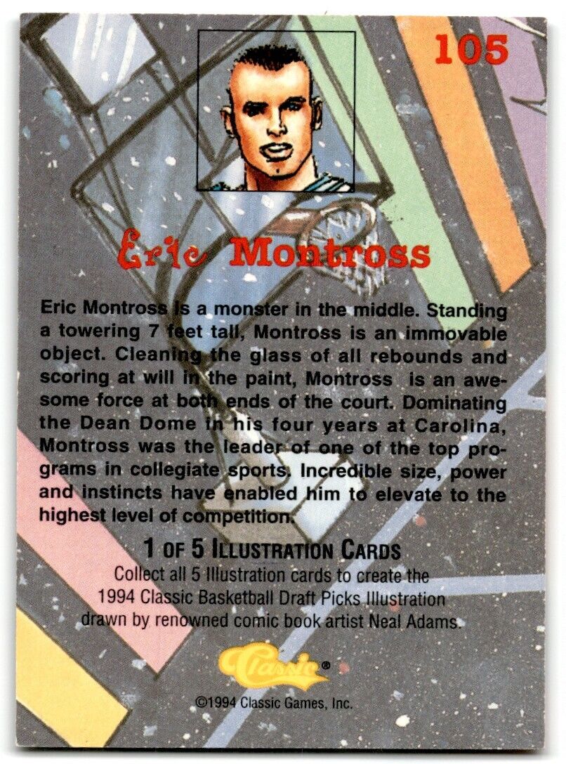 1994-95 Classic Draft Eric Montross North Carolina Tar Heels #105