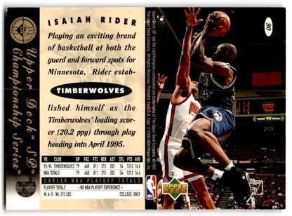 1995-96 SP Championship Series 1995 Isaiah Rider Minnesota Timberwolves #90