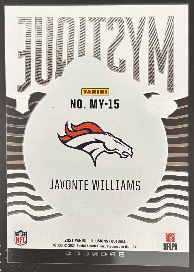 2021 Panini Illusions Javonte Williams Rookie Denver Broncos #MY-15