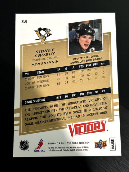 2008-09 Upper Deck Victory Sidney Crosby Pittsburgh Penguins auto signed #38