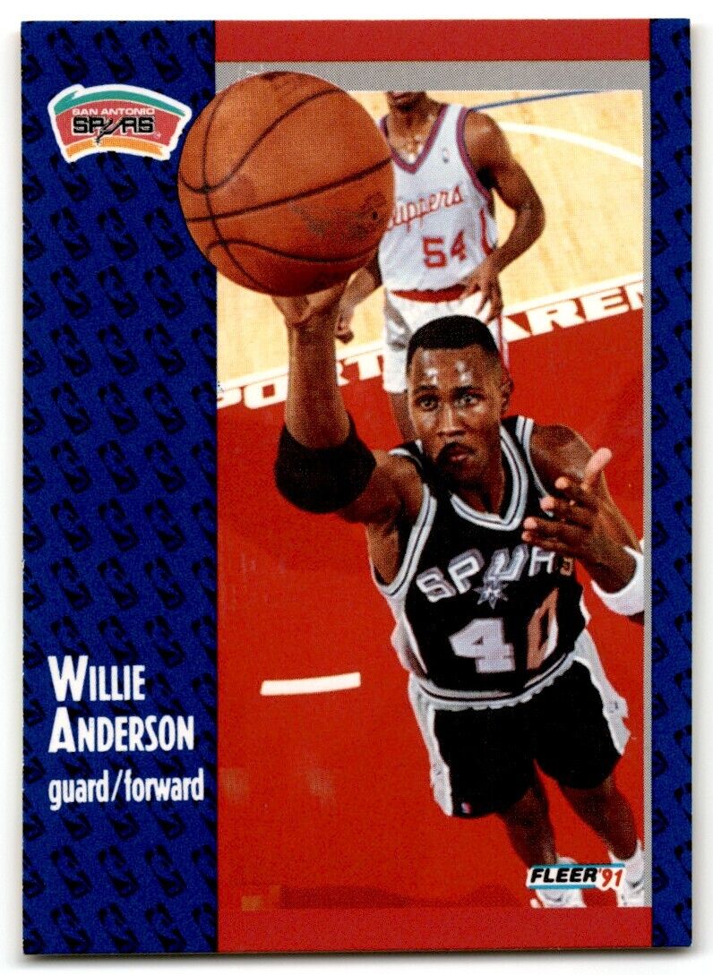 1991-92 Fleer Willie Anderson San Antonio Spurs #182