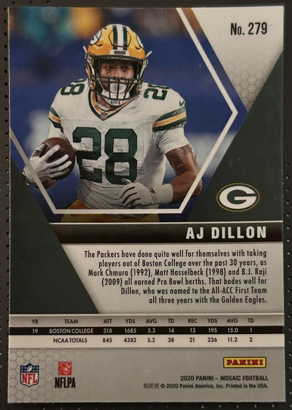 2020 Panini Mosaic AJ Dillon Rookie Green Bay Packers #279