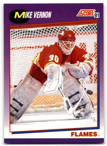 1991-92 Score Mike Vernon Calgary Flames #80