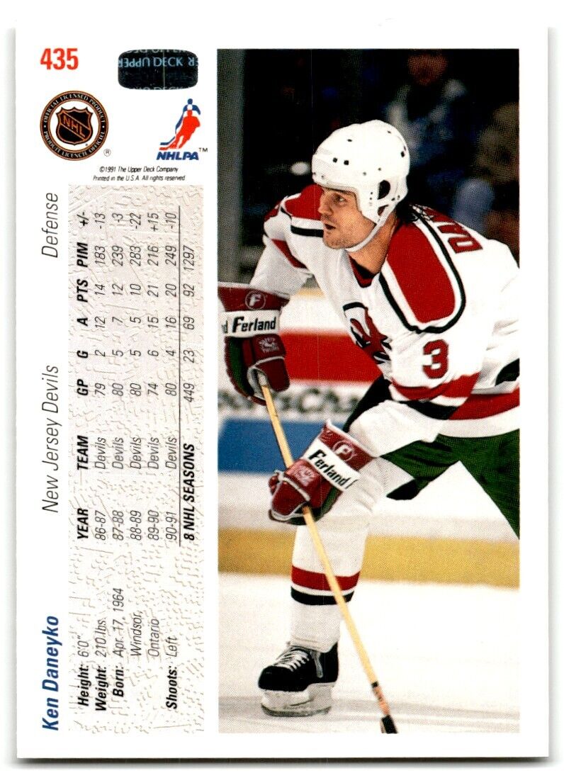 1991-92 Upper Deck Ken Daneyko New Jersey Devils #435