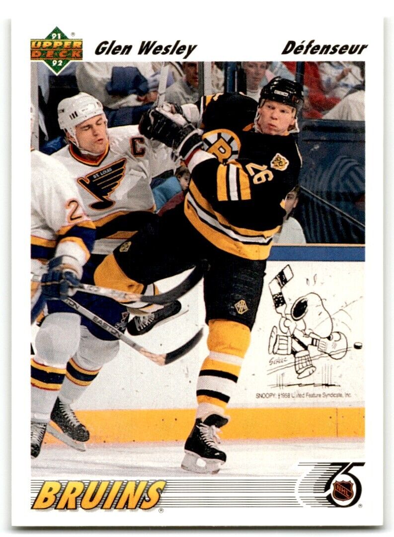 1991-92 Upper Deck French Glen Wesley Boston Bruins #370